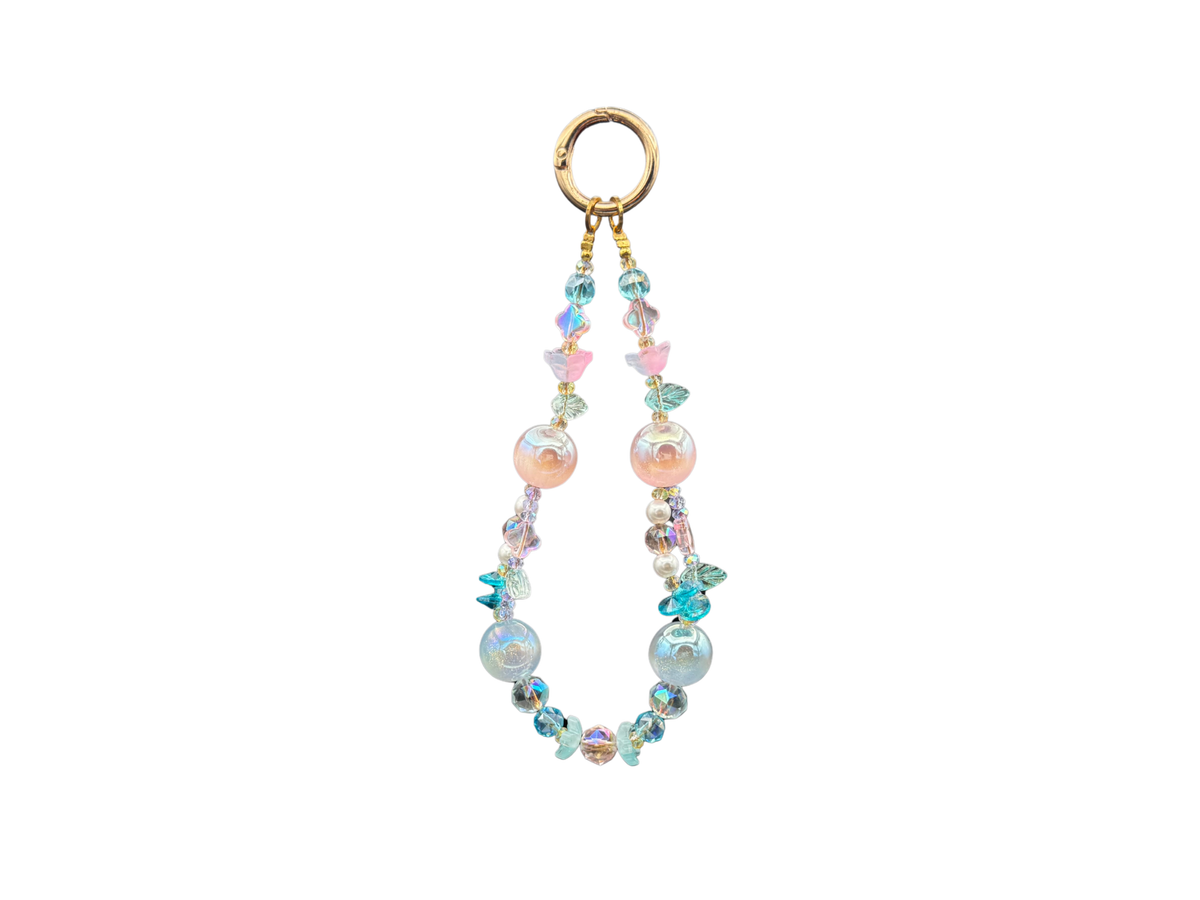 Bracelet Lune d'aquarelle Bloomeliya bleu, pêche et turquoise, 2e rangée seule