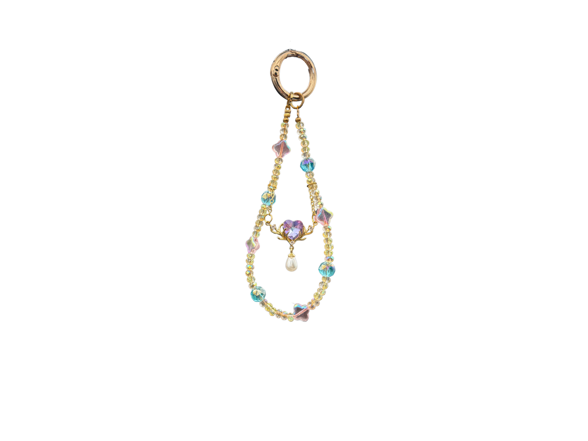 Bracelet Lune d'aquarelle Bloomeliya bleu, pêche et turquoise, 1re rangée seule