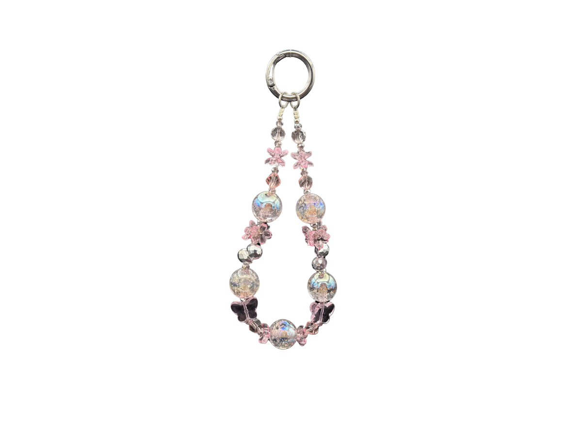 Bracelet Rose Cristal Bloomeliya rose poudré et argent, 2e rangée seule