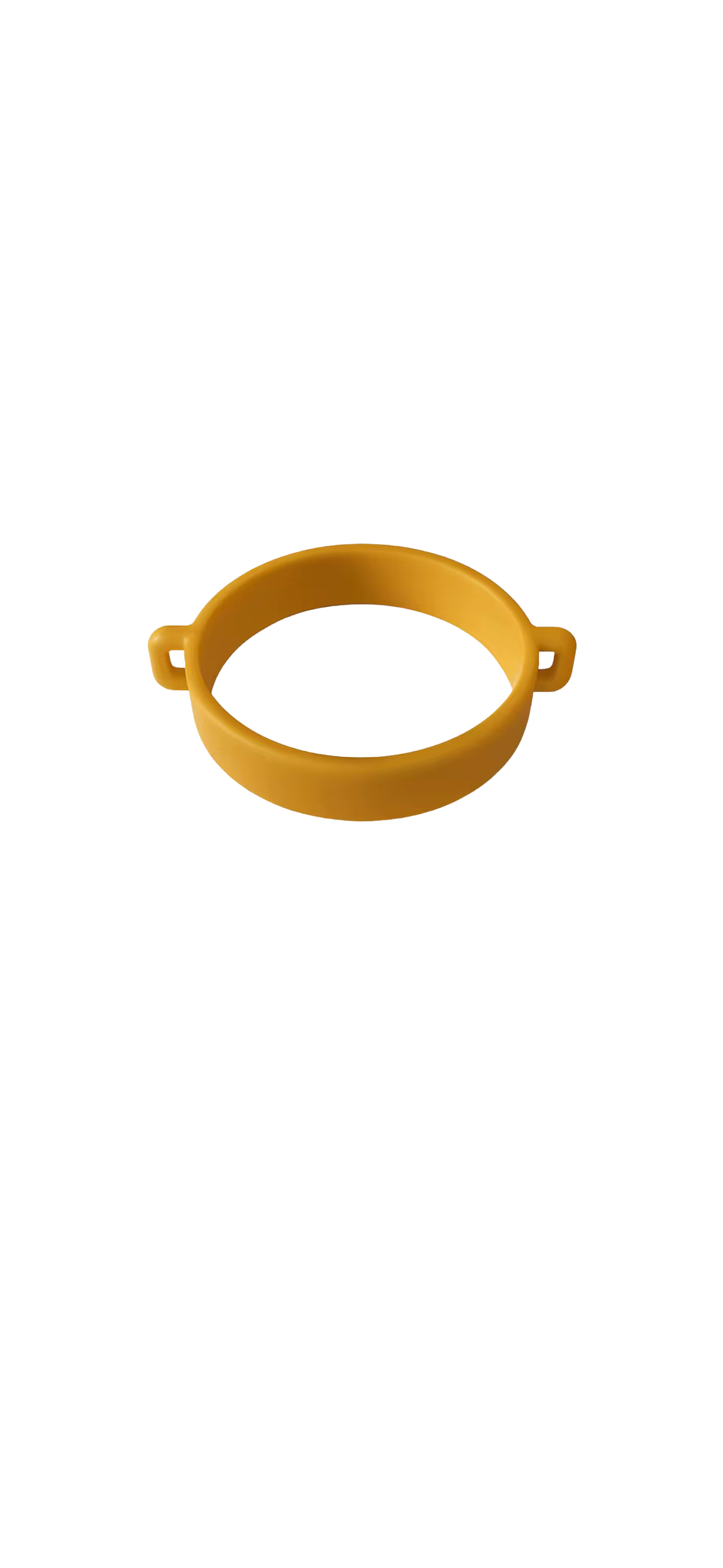 Élastique pour gourde couleur moutarde, avec anneaux pour accrocher un bracelet